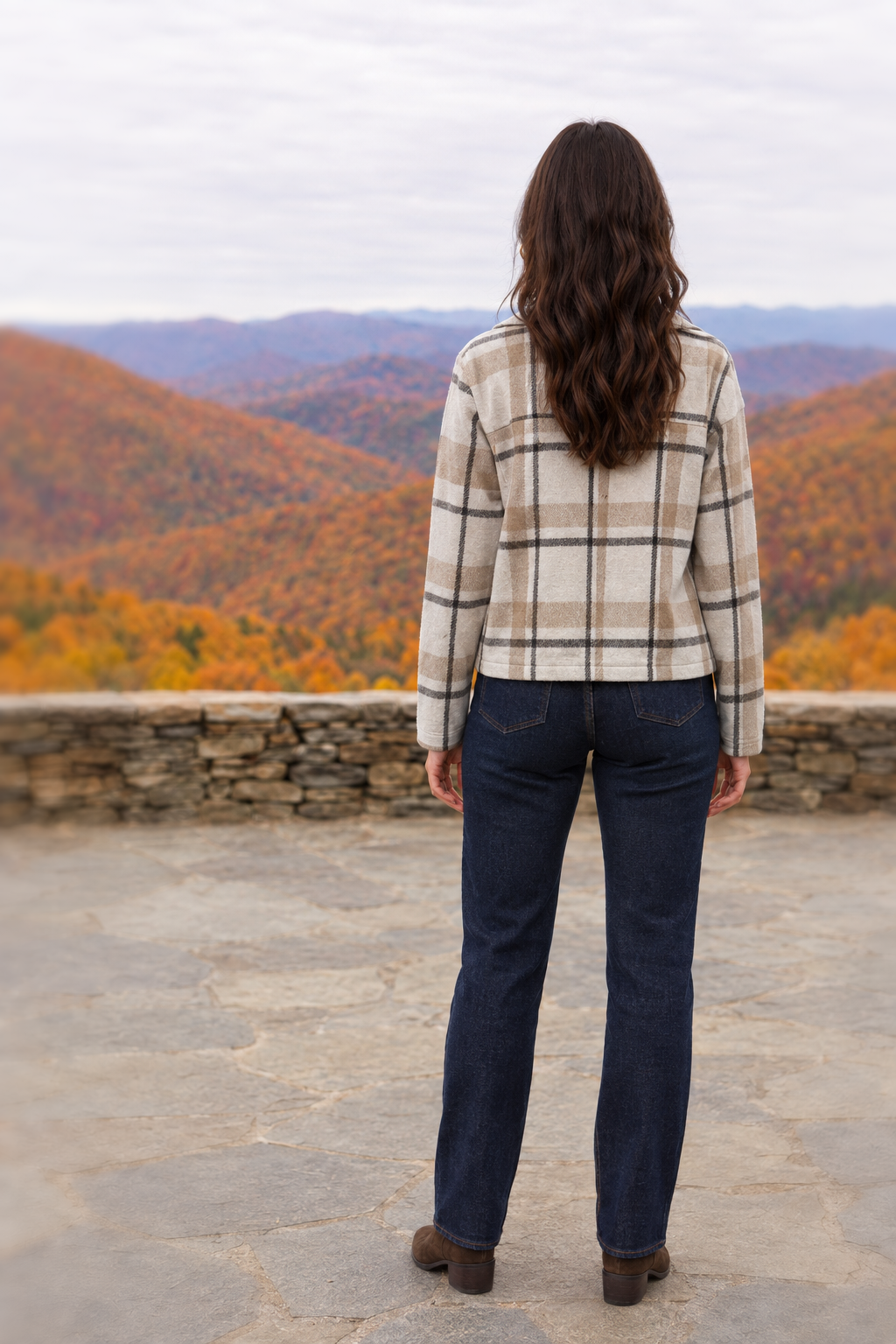26393 Plaid Flannel Cropped Shacket