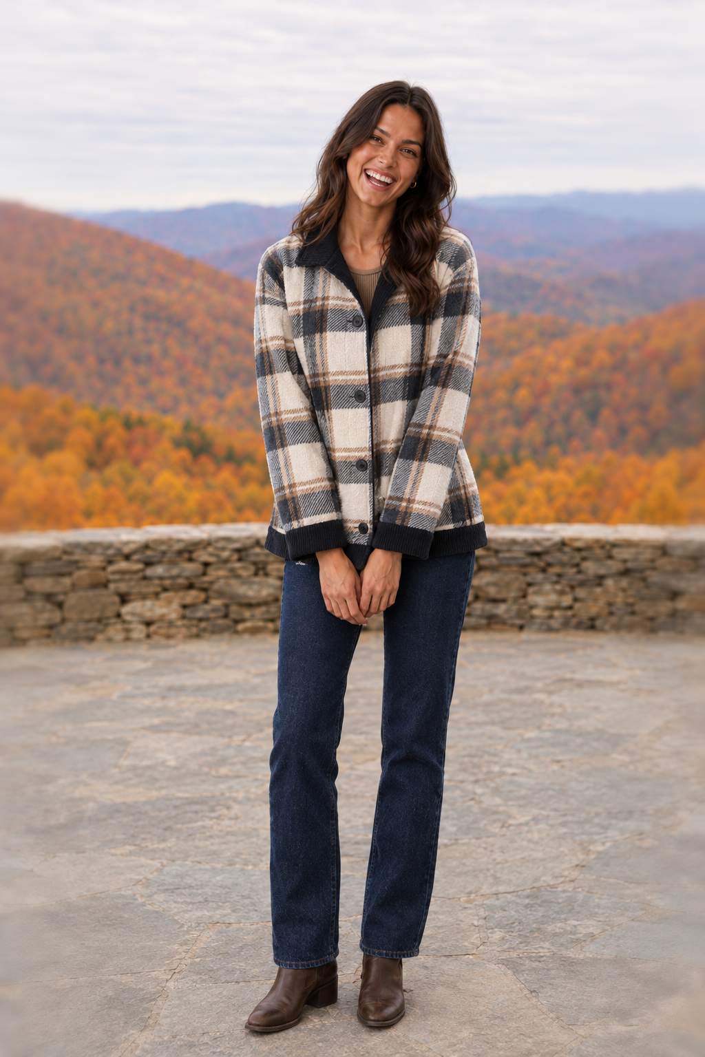 8208 Plaid Reversible Oversized Shacket