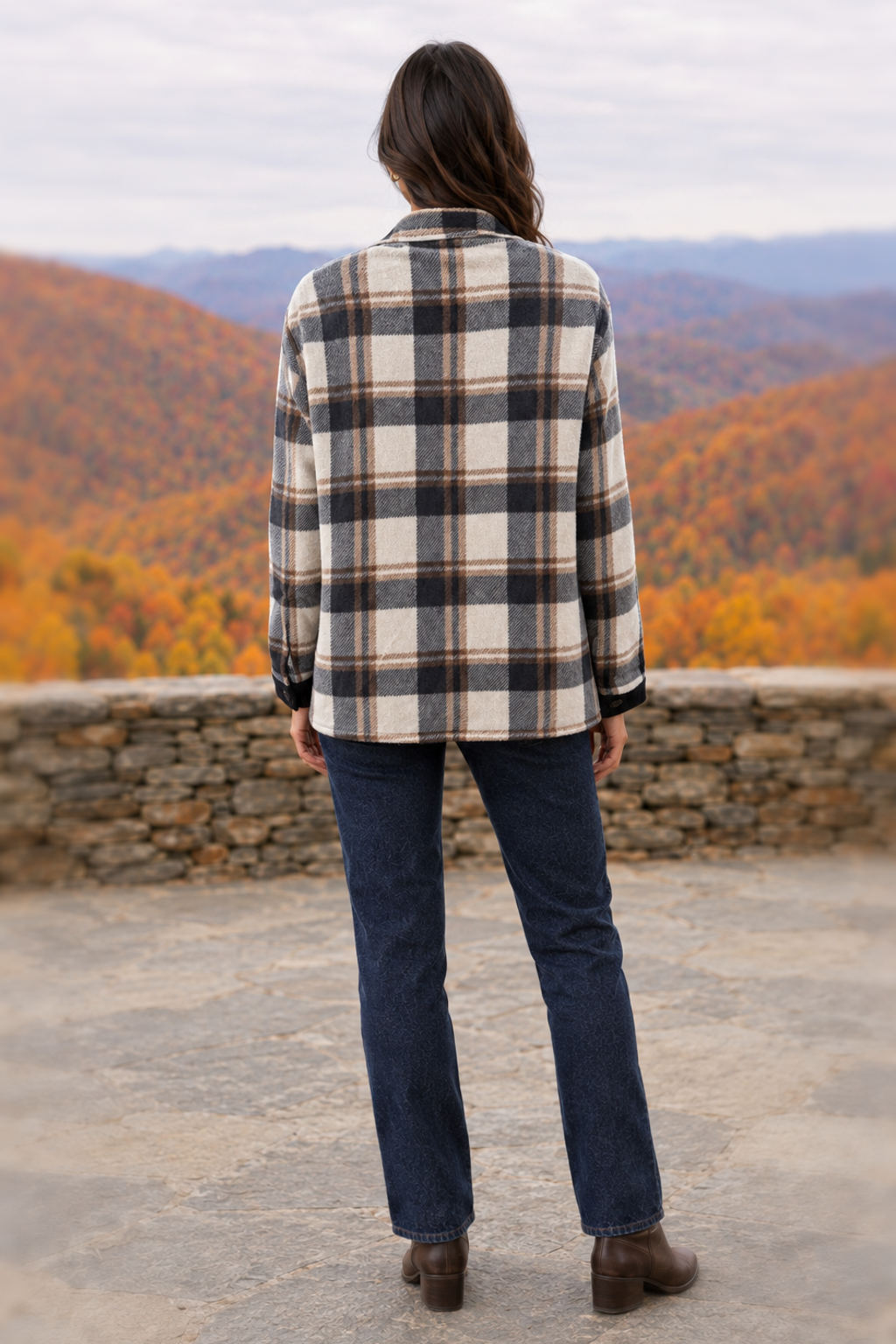 8208 Plaid Reversible Oversized Shacket