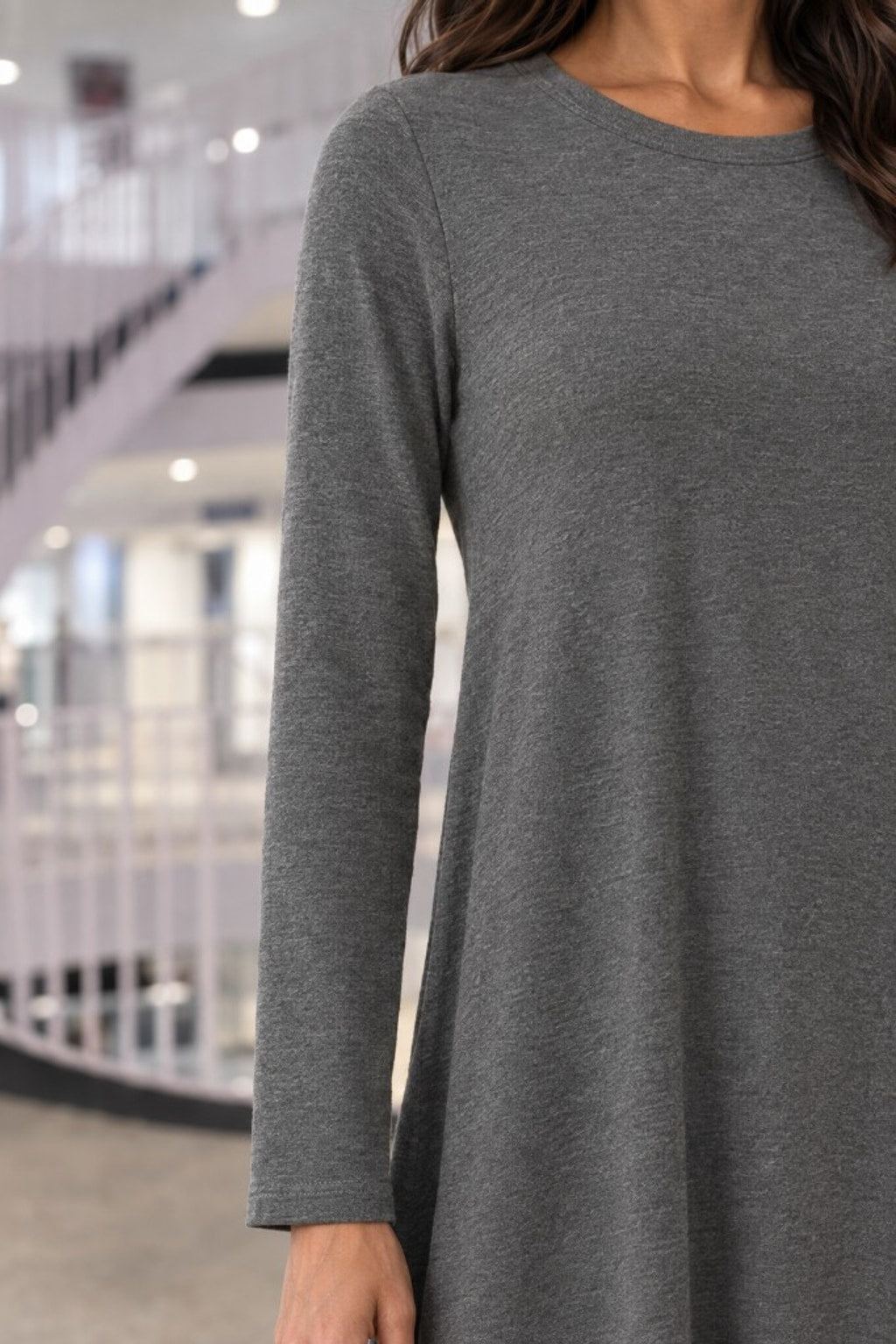 RD-9497AB Gray Swing Pocket Dress — Sleeves detail