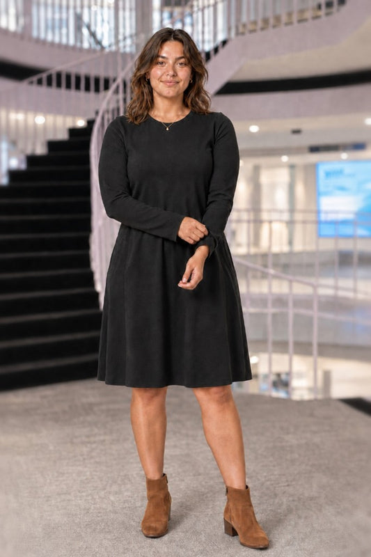 RD-9497AB Black Swing Pocket Dress Plus