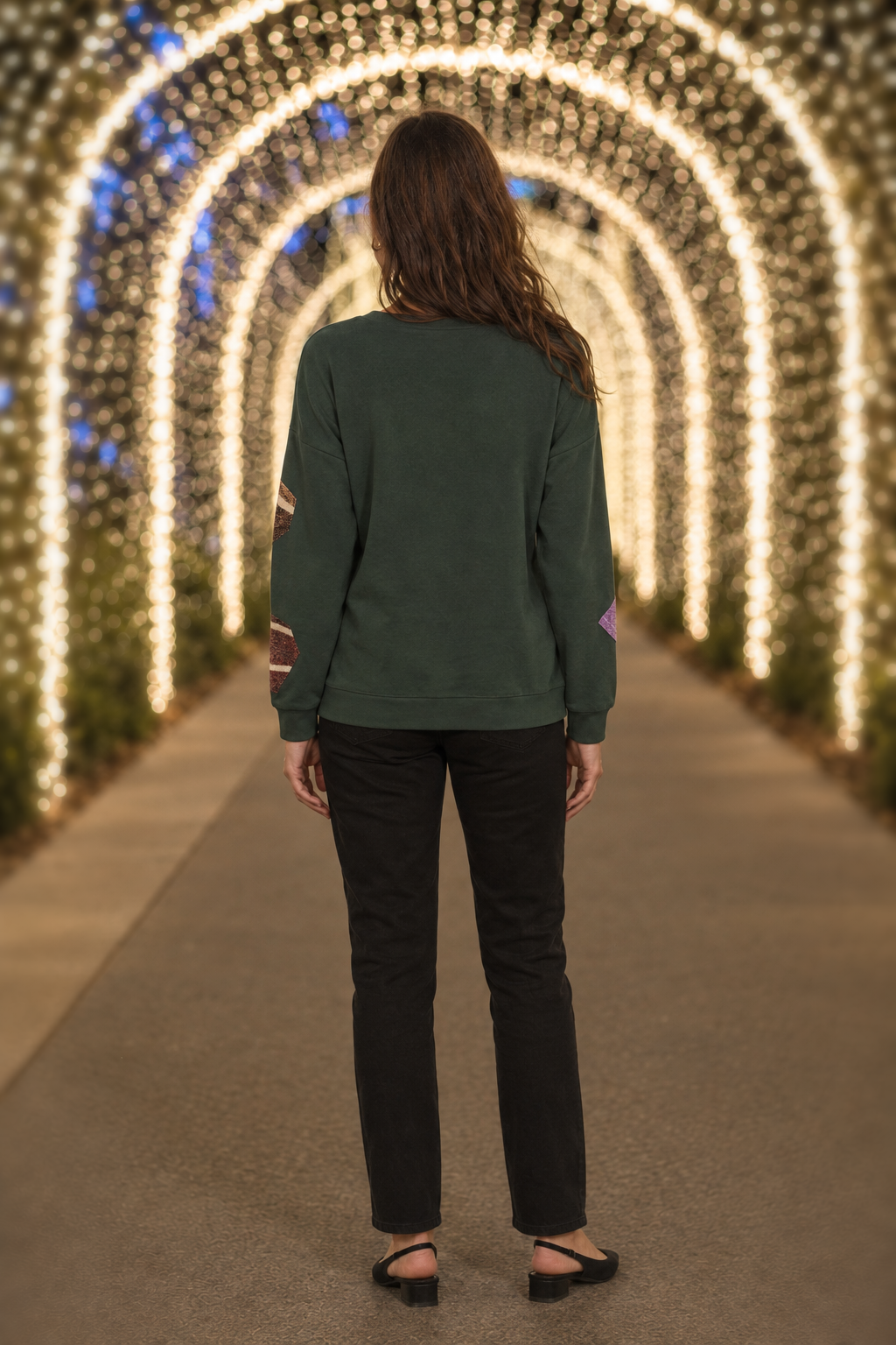055 Green Sequin Gift Box Holiday Sweatshirt