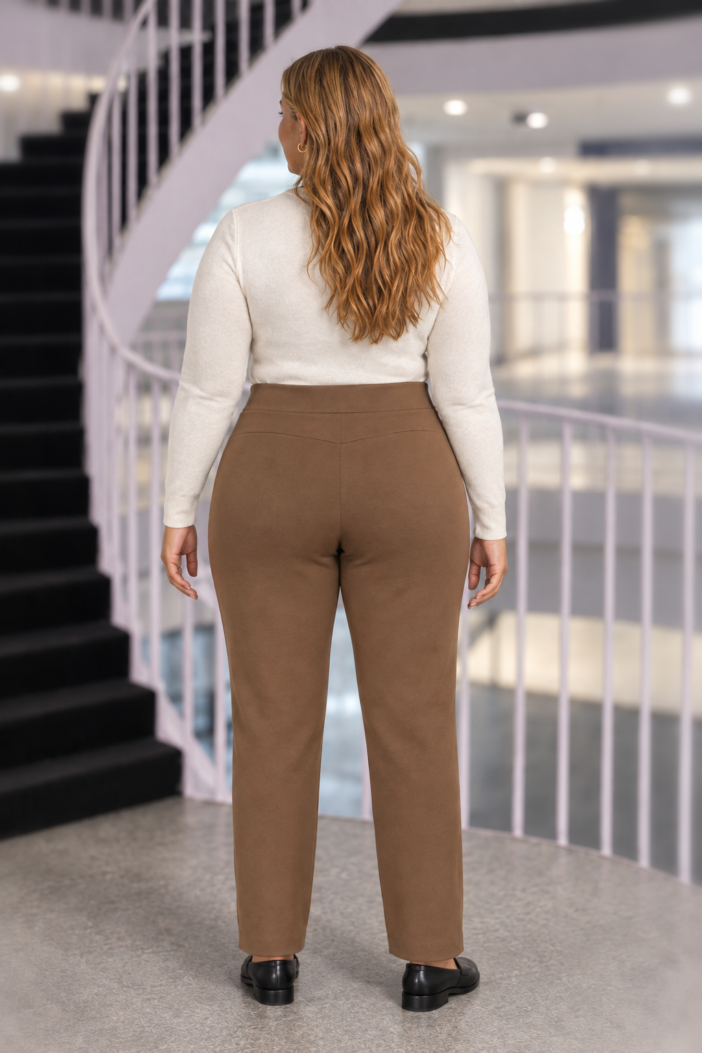SCUP16A Mocha Scuba Pants Plus — back