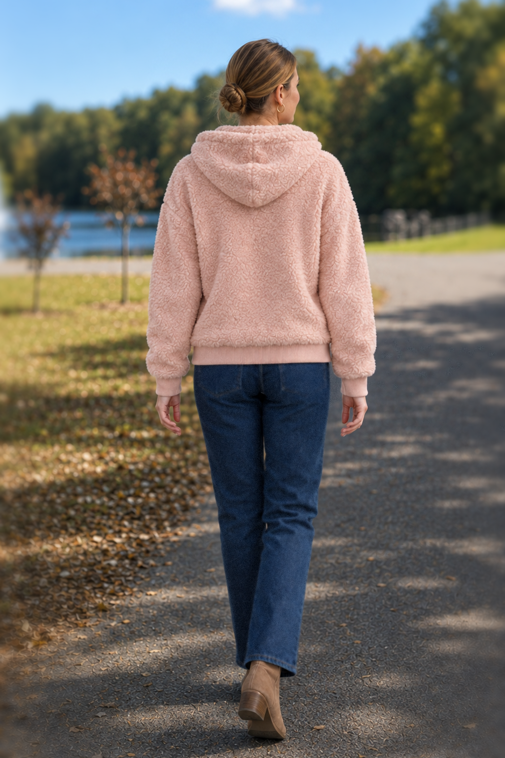 1988 Pale Pink Sherpa Hoodie — back