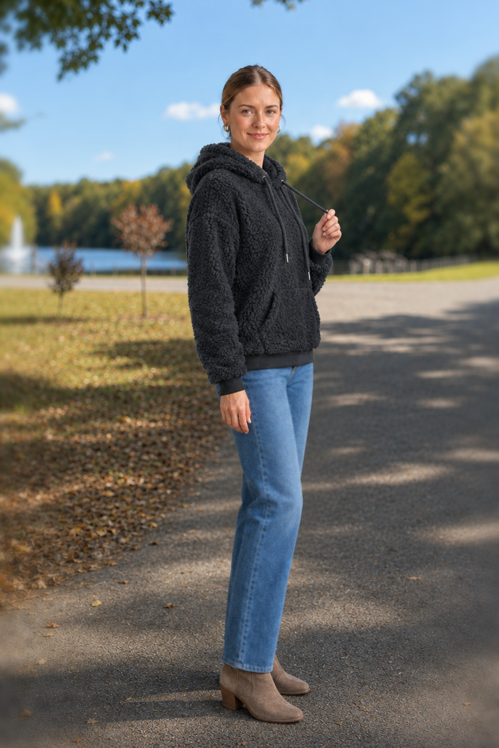 1988 Charcoal Sherpa Hoodie — front