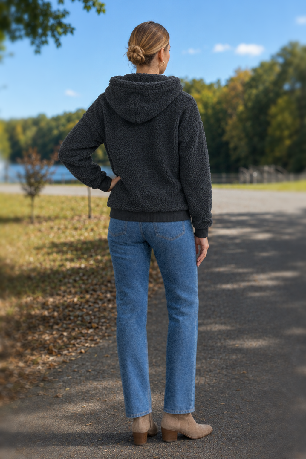 1988 Charcoal Sherpa Hoodie — back