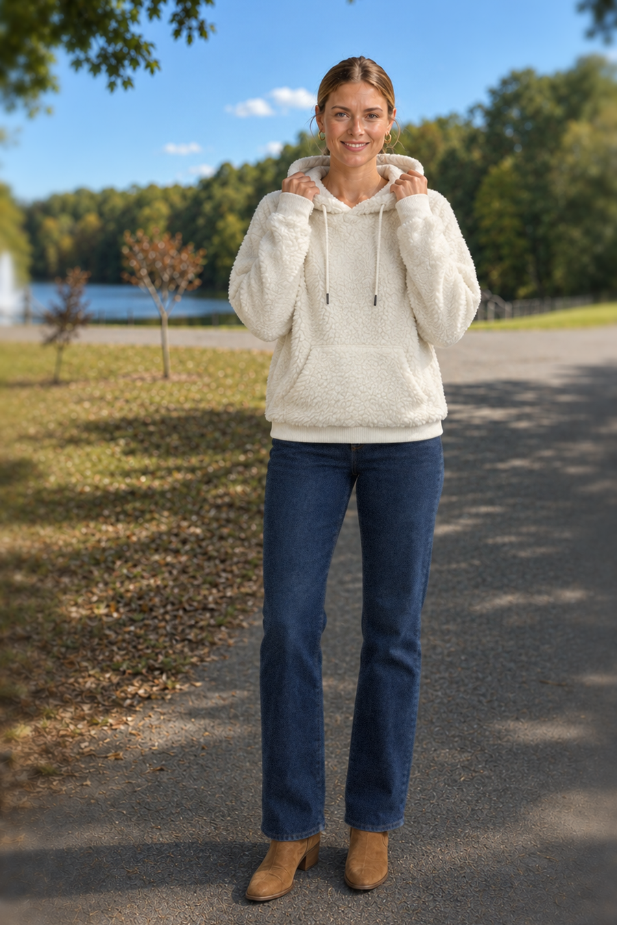 1988 Ivory Sherpa Hoodie — front