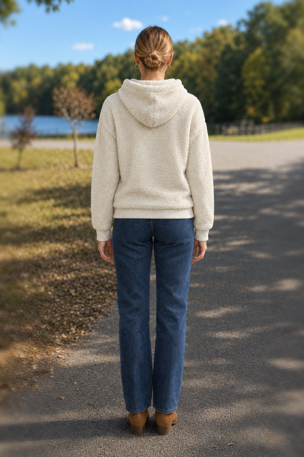 1988 Ivory Sherpa Hoodie — back