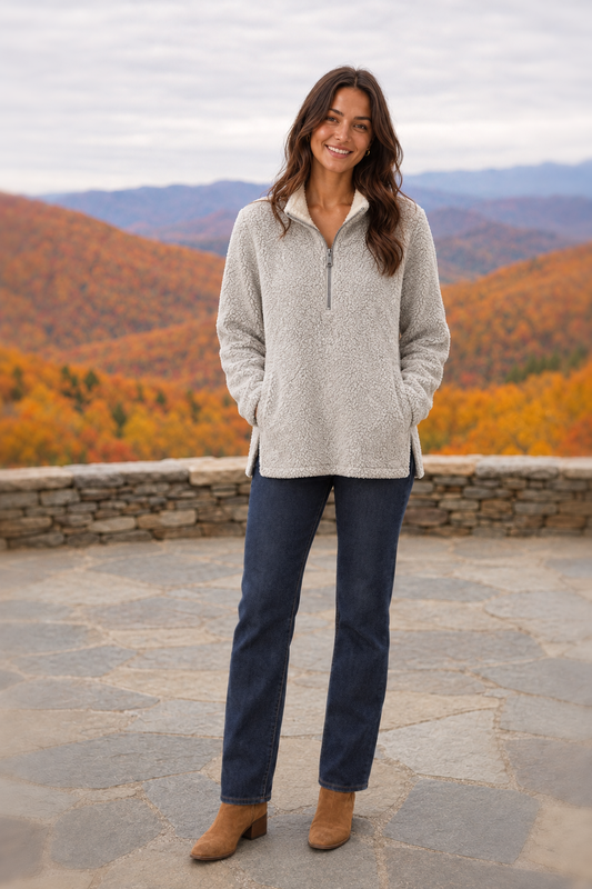 1989 Sand Sherpa Quarter-Zip Pullover — front