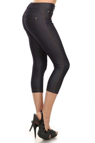 CJN-201 Navy Capri Jegging