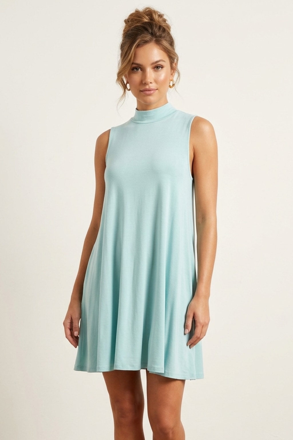 2905 Sage Green Sleeveless Pocket Dress
