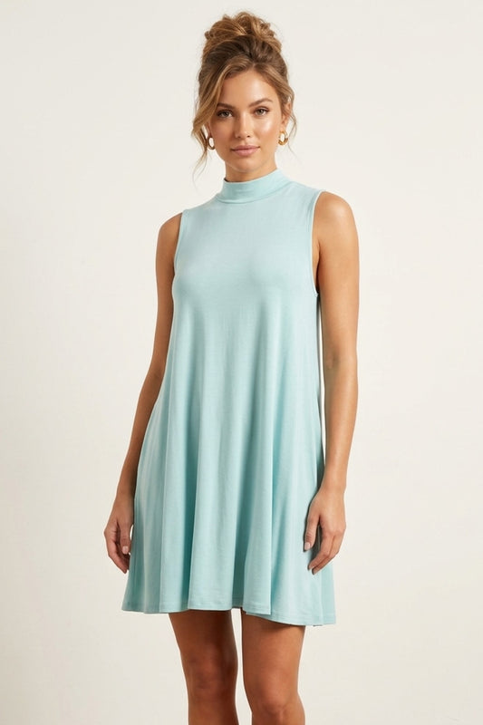 2905 Sage Green Sleeveless Pocket Dress