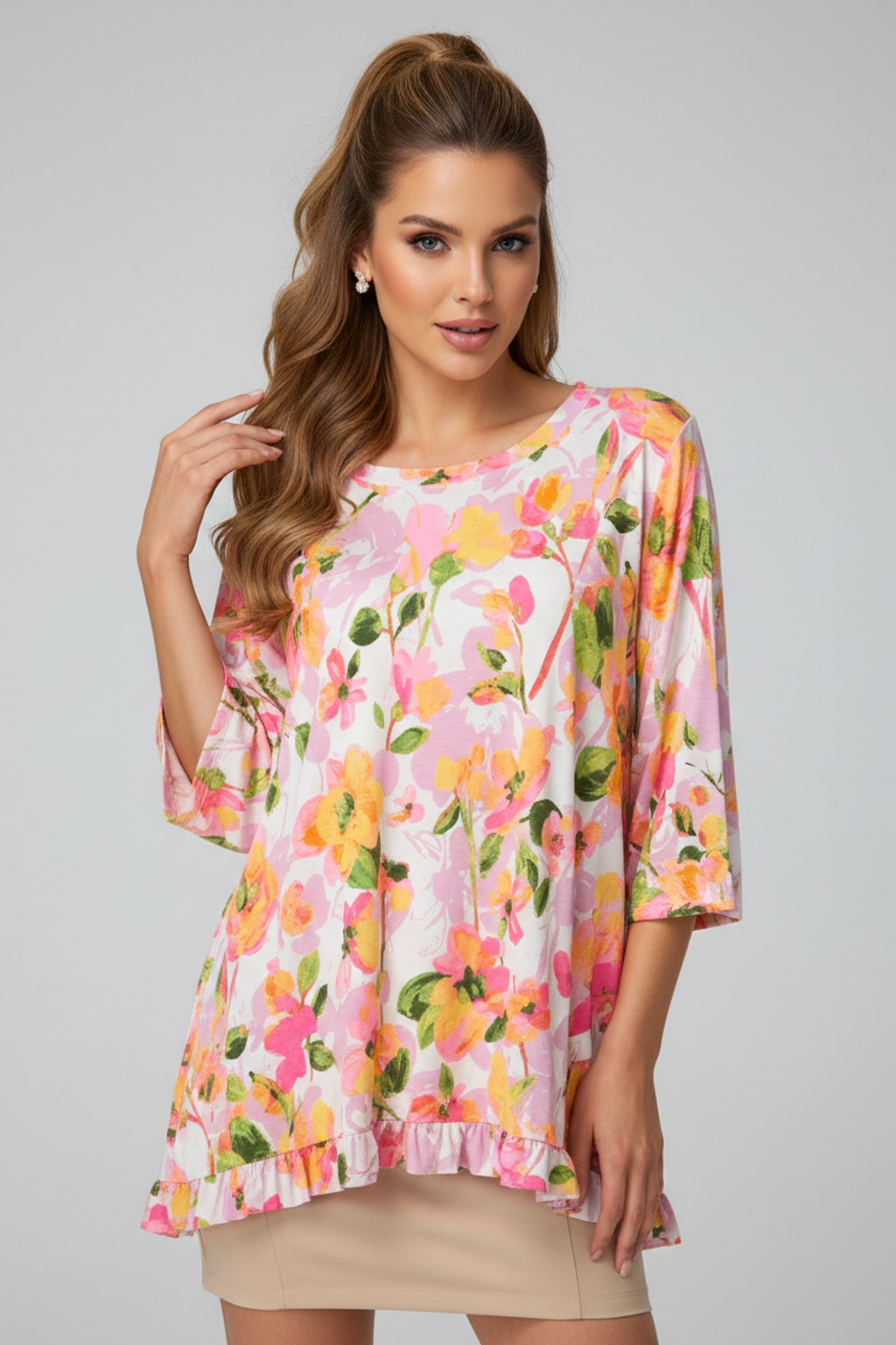 50827 Blush Pink Floral Blouse