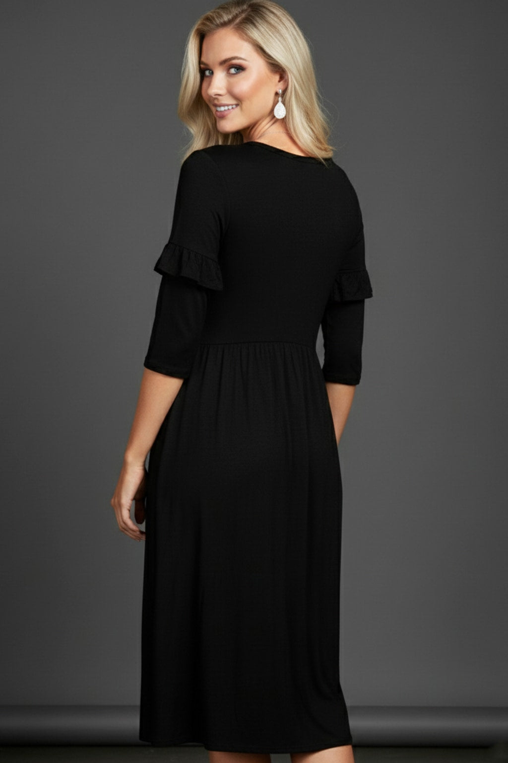 4027 Black Midi Dress