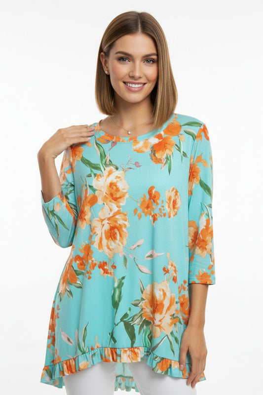 50827 Aquamarine Blossom Blouse