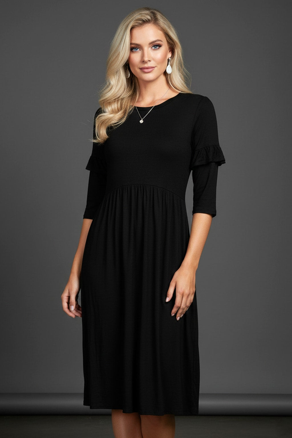 4027 Black Midi Dress