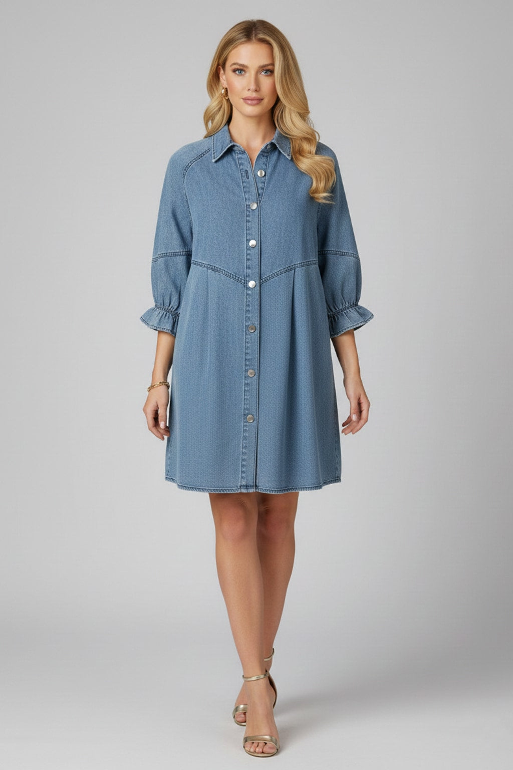 162 Blue Chic Denim Dress