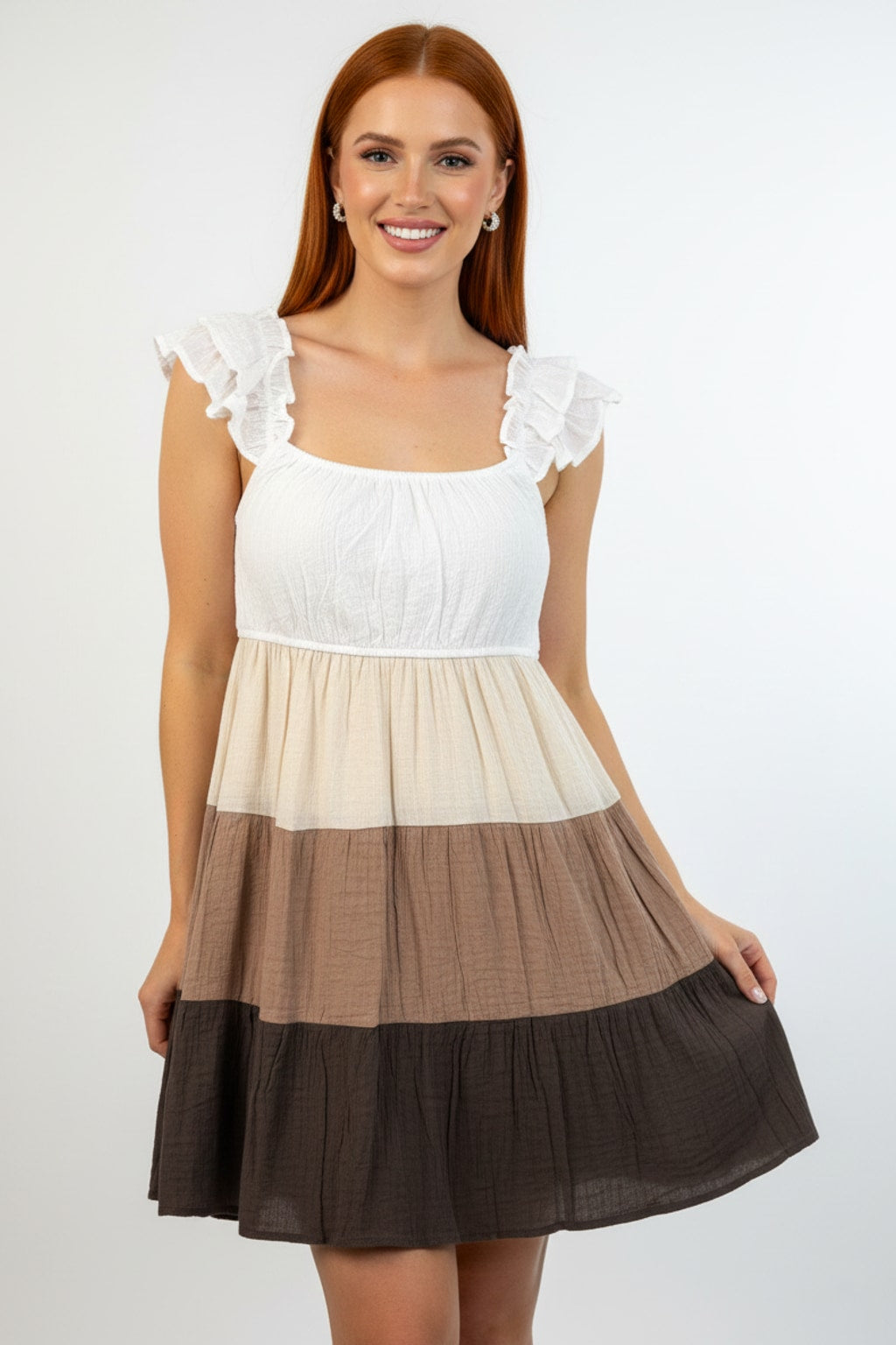 1952 Macchiato Layers Tiered Dress
