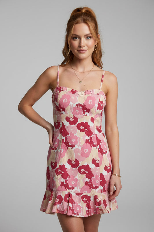 4099 Pink Blush Bloom with Ruffles Dress