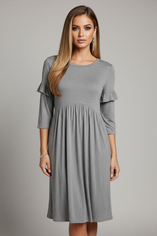 4027 Gray Midi Dress