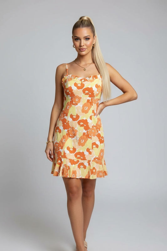4099 Sun-Drenched Bloom with Ruffles Dress