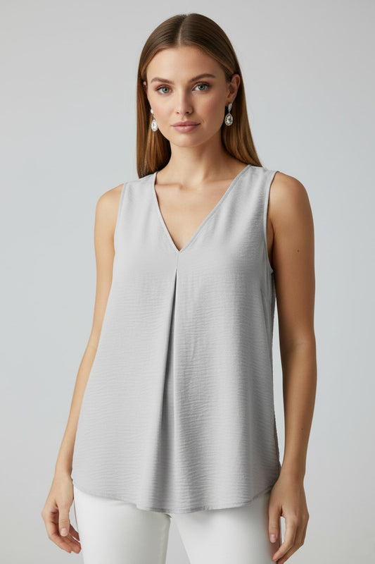 5513 Gray V-Neck Blouse