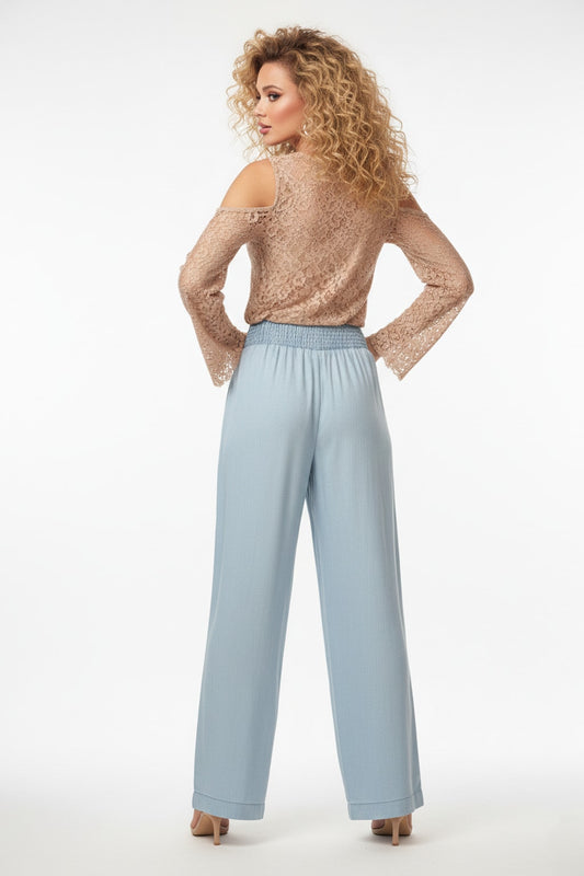 6913 Sky Blue Tencel Pants with pockets