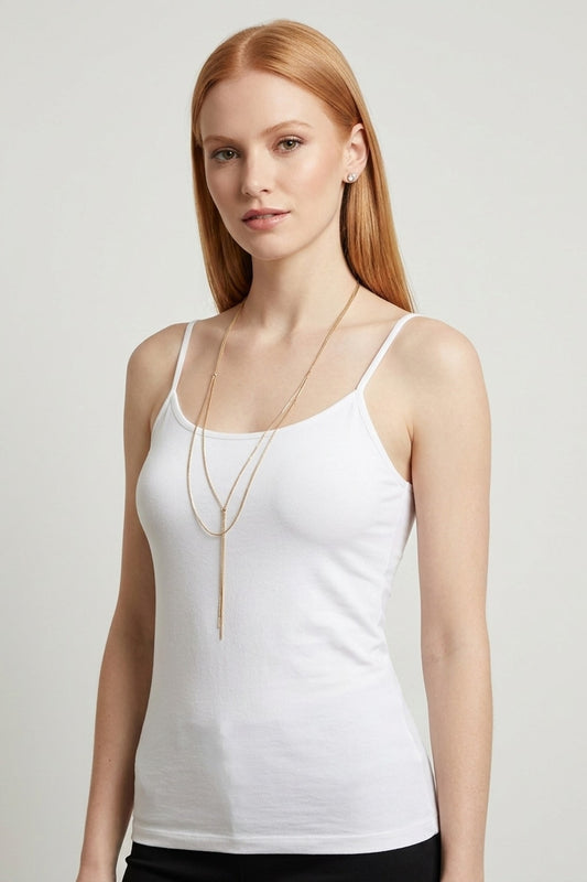 T02 White Stretch Tank Top