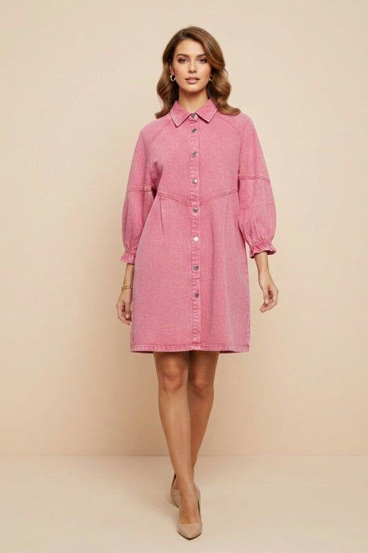 162 Washed Rose Denim Dress