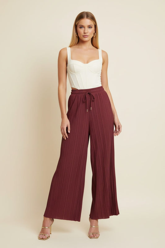 902 Burgundy Pleated Pants