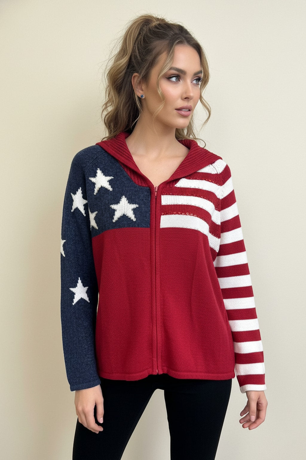 US101 Sequin Star Stripe Jacket