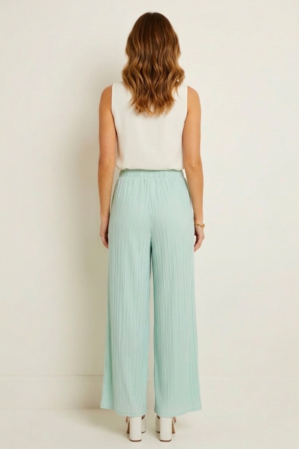 533 Mint Green Pleated Pants