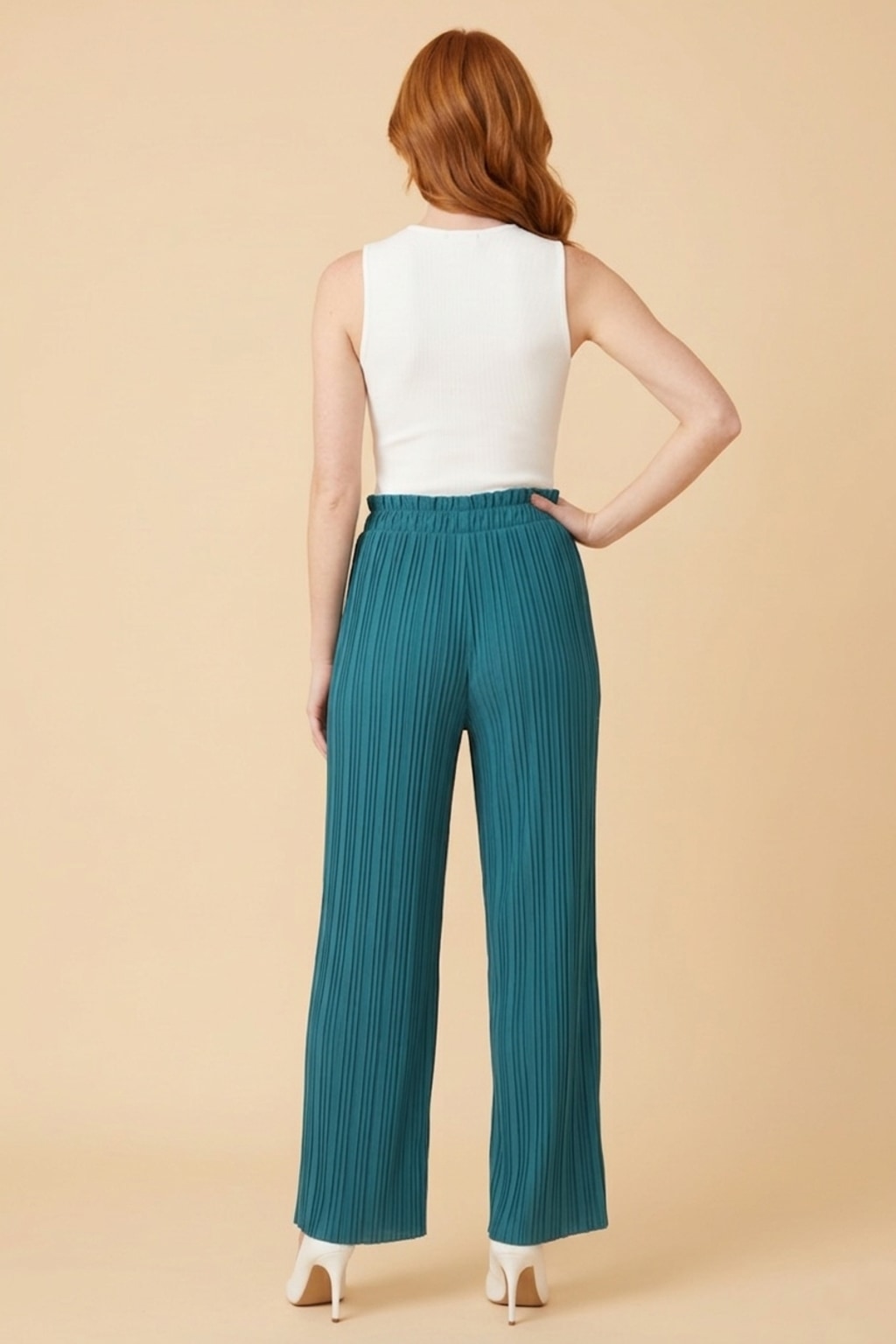 901 Crystal Blue Pleated Pants