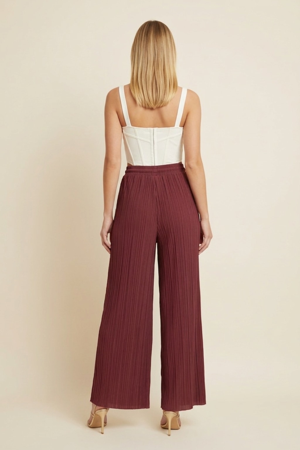 902 Burgundy Pleated Pants