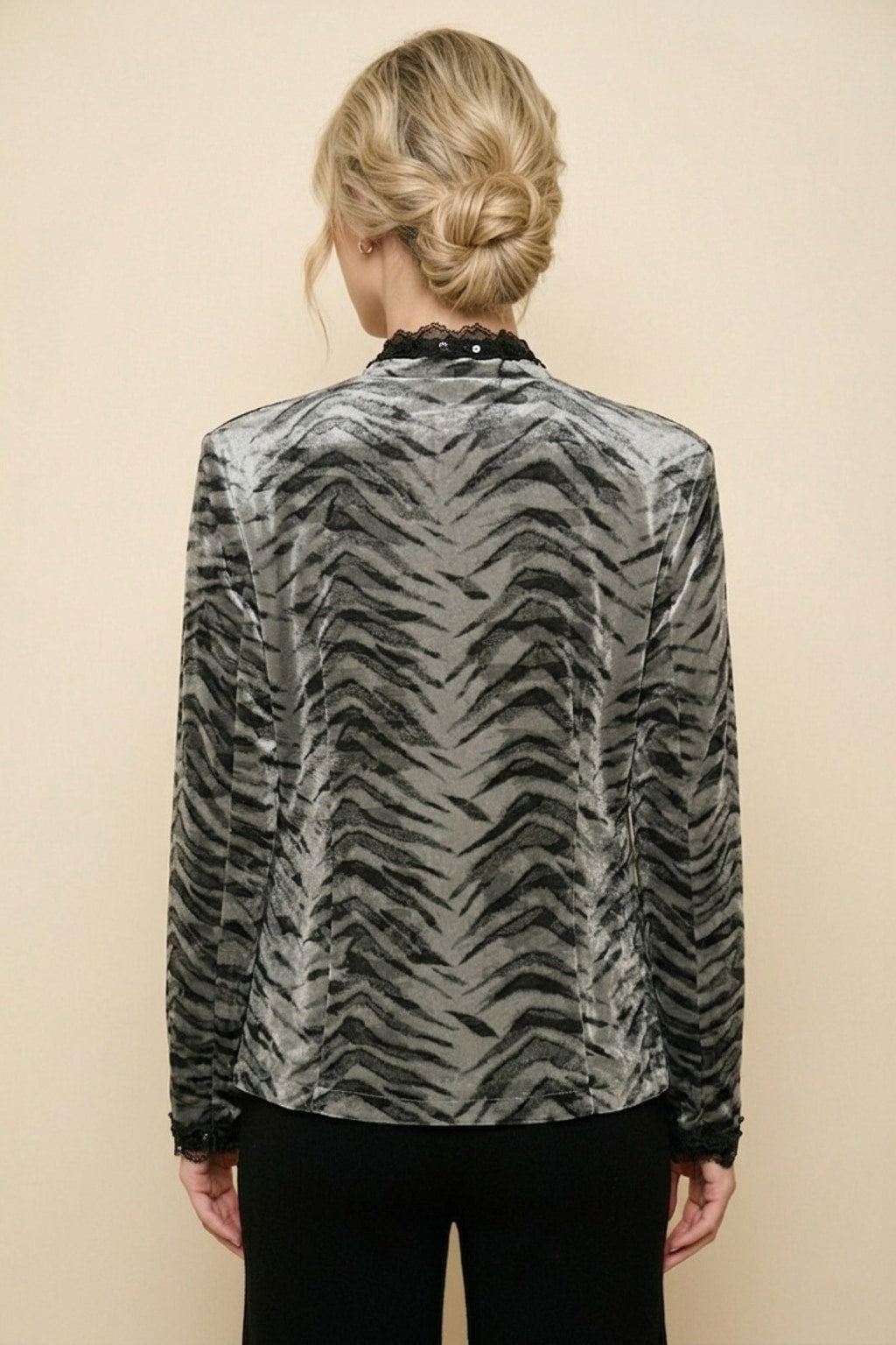 0605 Gray Tiger Stripe Blazer