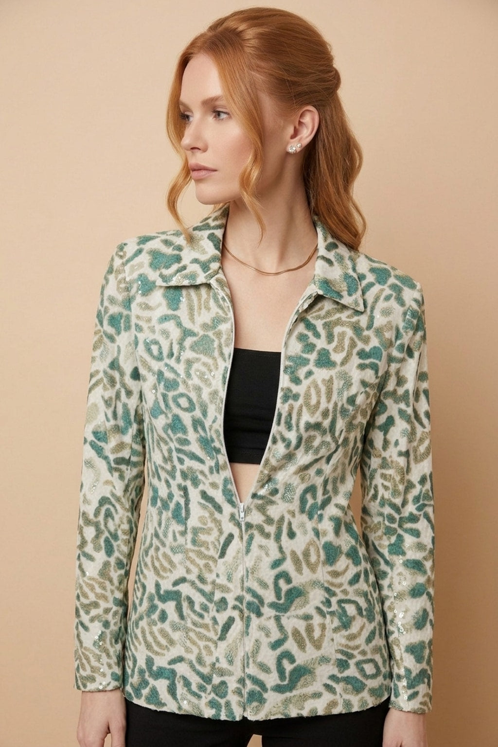 1773 Leopard Glam Sparkle Jacket
