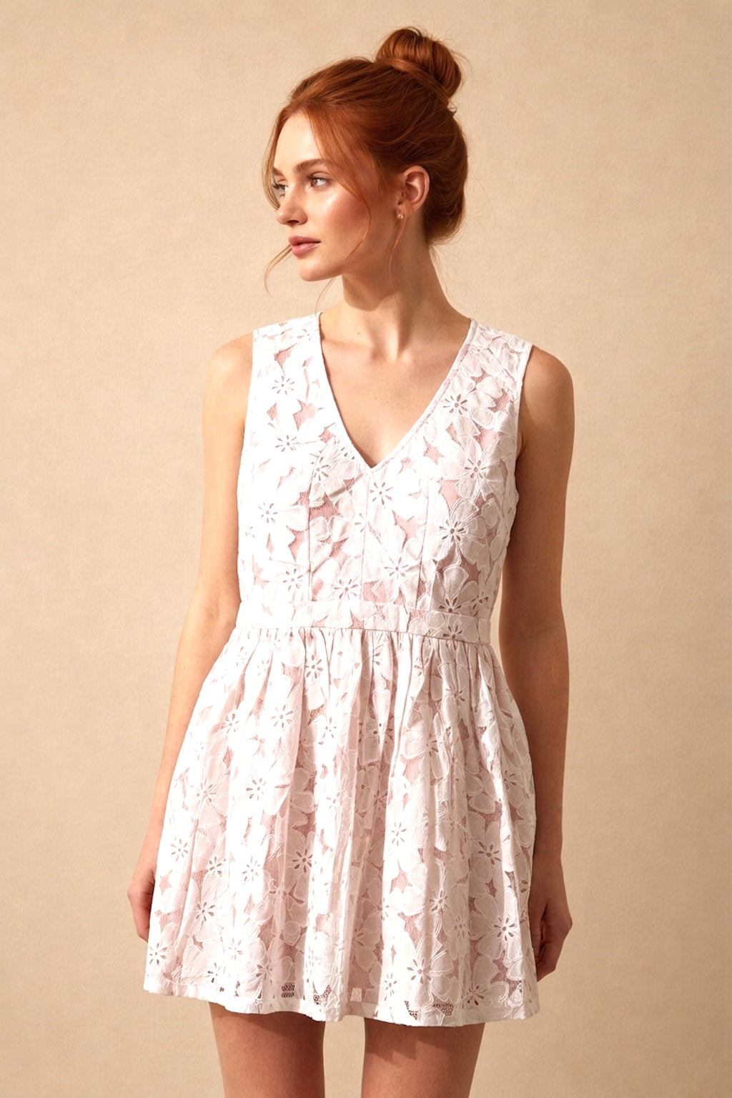 213156 Dreamy Floral Lace Mini Dress