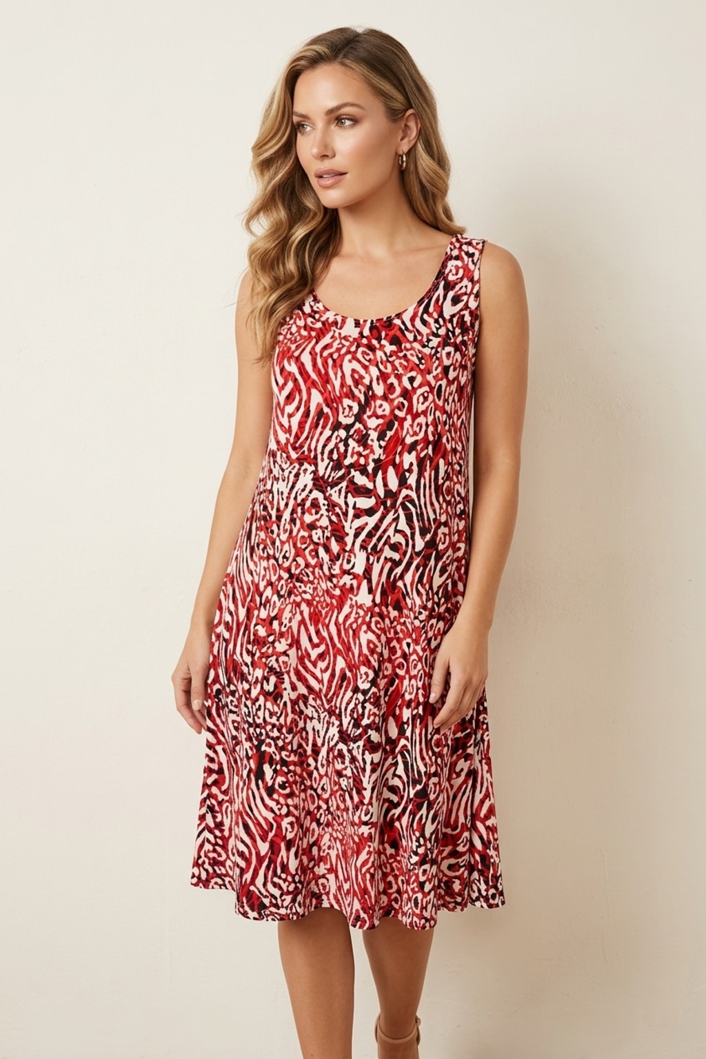 3158 Wild Beauty Animal Print Dress with side pockets