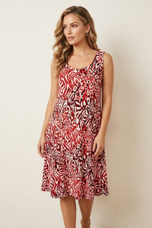 3158 Wild Beauty Animal Print Dress with side pockets