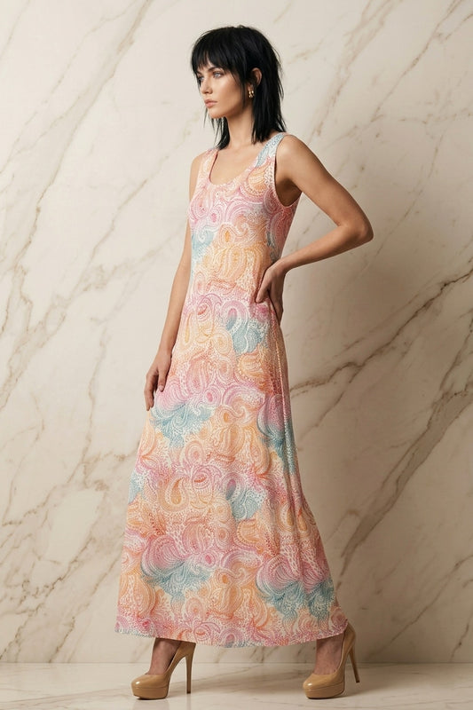 25036 Boho Paisley Maxi Dress