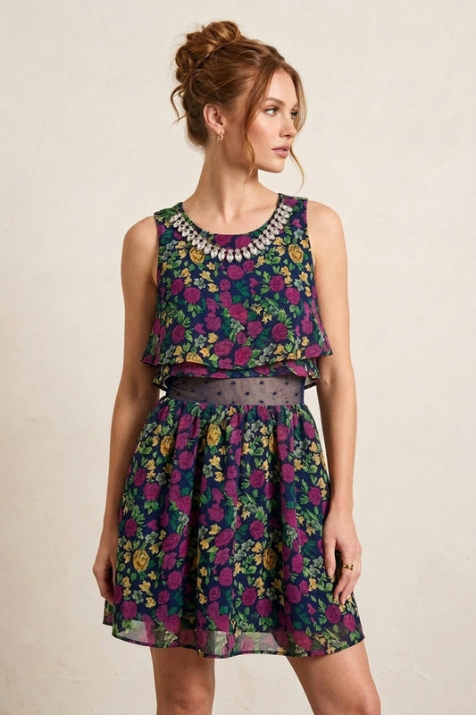720 Midnight Garden Dress with Crystal Detail