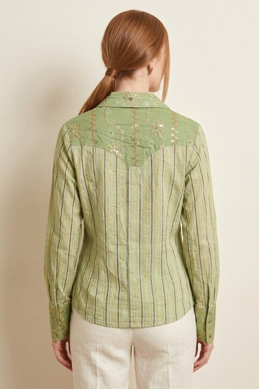 7475 Green Rodeo Chic Button-Up