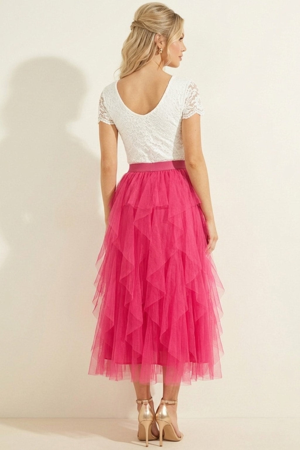 9011 Pink Paradise Tulle Maxi Skirt