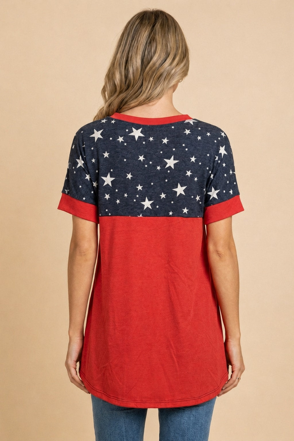 3945 Red White & Starry Top