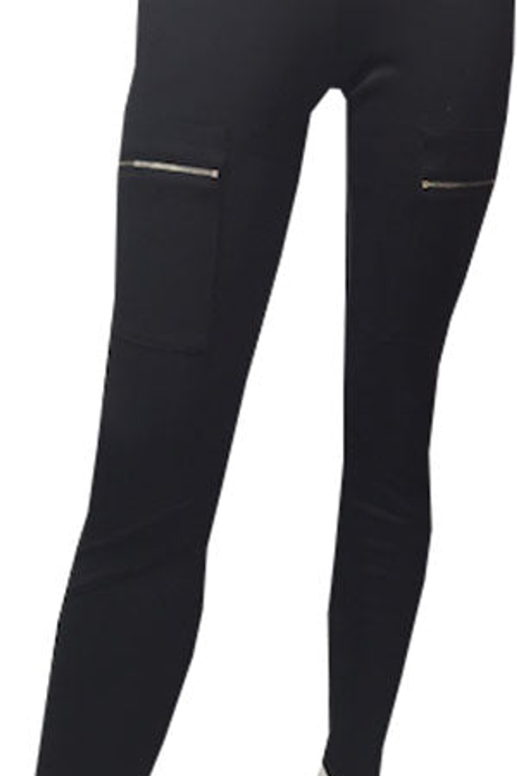 Black Backpocket Zipperfront Pants