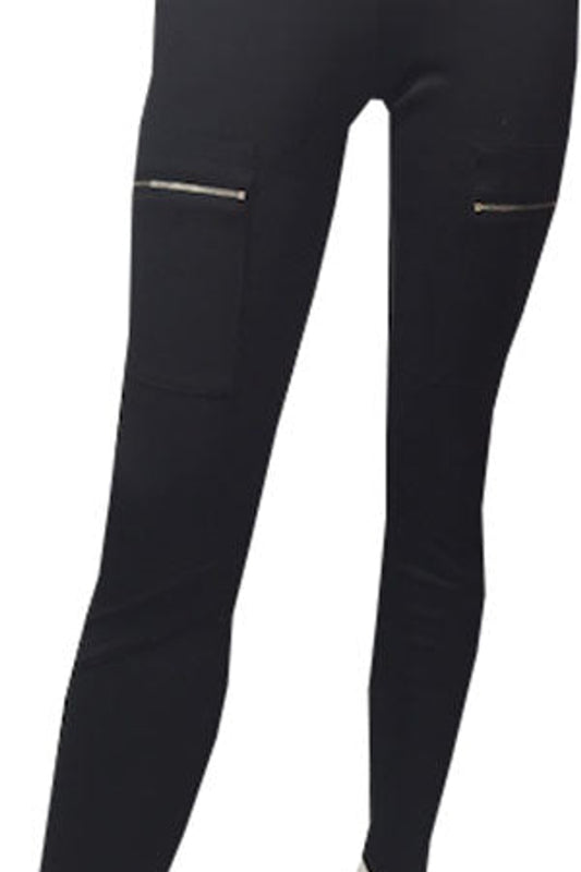 Black Backpocket Zipperfront Pants