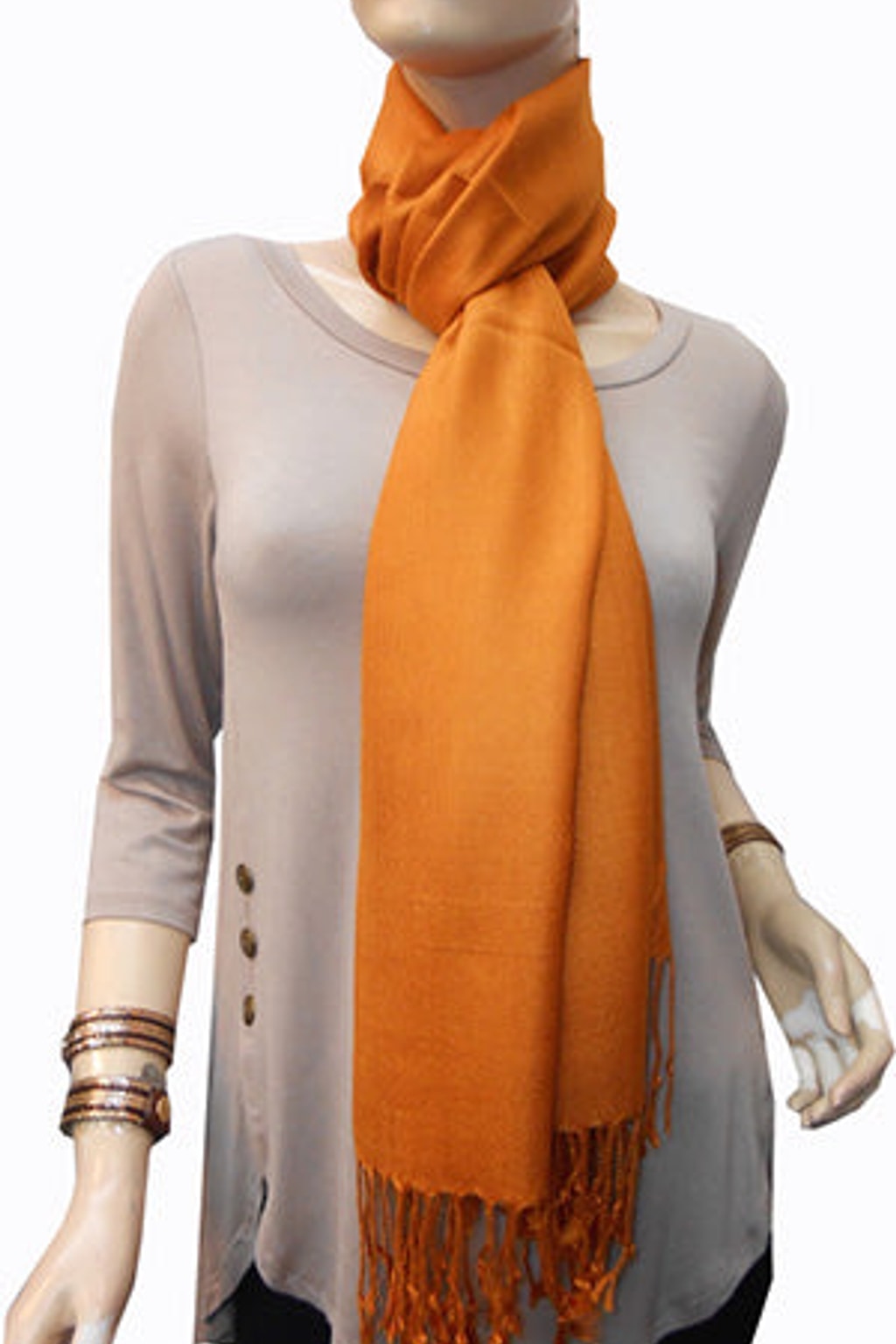 Ochre Brown Pashmina Scarf