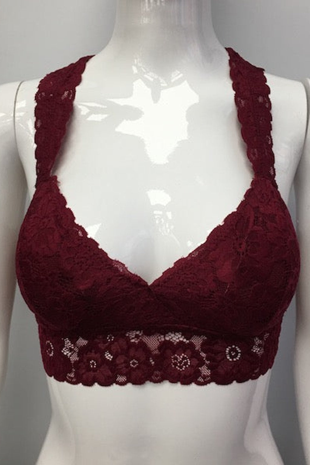 B82 Maroon Lace Bra