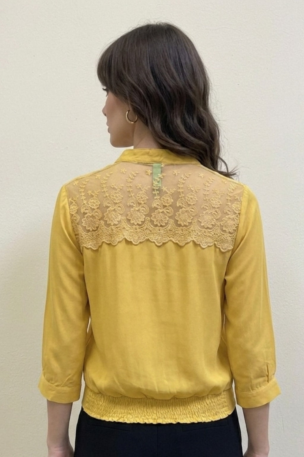 032 Golden Yellow Lace Blouse