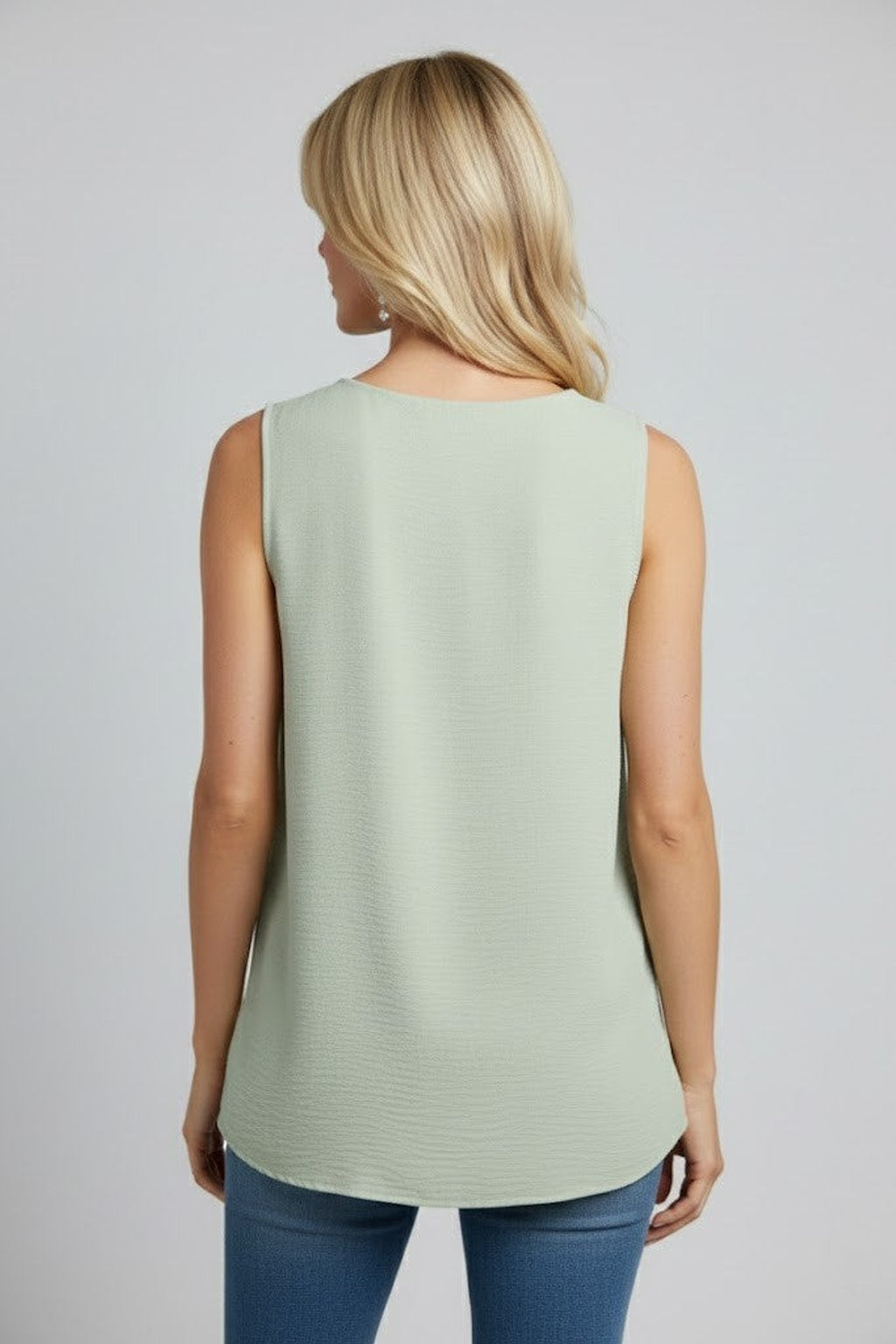 5513 Pale Sage V-Neck Blouse